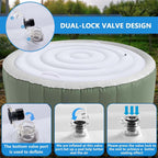 LFUTARI 4.5 Ft Inflatable Hot Tub Cover - Energy Saving Lid for Round Hot Tub - Foldable Protective Rain Overflow Cover for Outdoor Inflatable Hot Tubs