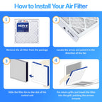Filter King 15.5x19.5x1 Air Filter (MERV 8) (4-Pack) Dust & Allergy Control AC Furnace Filters, MADE IN USA, HVAC, Pleated, Electrostatic (Actual Size: 15.5 x 19.5 x .75)