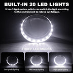 30X Charge Magnifying Glass with Light, NUEYiO 4.33Inch Large Handheld Magnifying Glass 20 Daylight LEDs, Third Gear Dimming Lighted Magnifier for Seniors Reading Inspection Coin Collection Jewelry