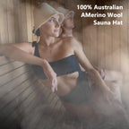 suvast Merino Wool Sauna Hat for Women & Men, Seamless Soft Felt Sauna Cap, 100% Fine Merino Wool, Lightweight Breathable Nordic Design, Protects Head & Hair from Heat, Gift Bag Included White