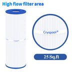 Cryspool® 04072 Filter Compatible with PRB25-IN Hot Tub Filter, C-4326, FC-2375, 3005845, R172327, R173429, 33521, 25392, 817-2500, 5X13 Drop in Spa Filter, 2 Pack