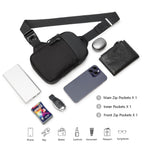 Mini Sling Bag for Men Women, Small Crossbody Waterproof Practical Shoulder Chest Bag for Travel Work Sport