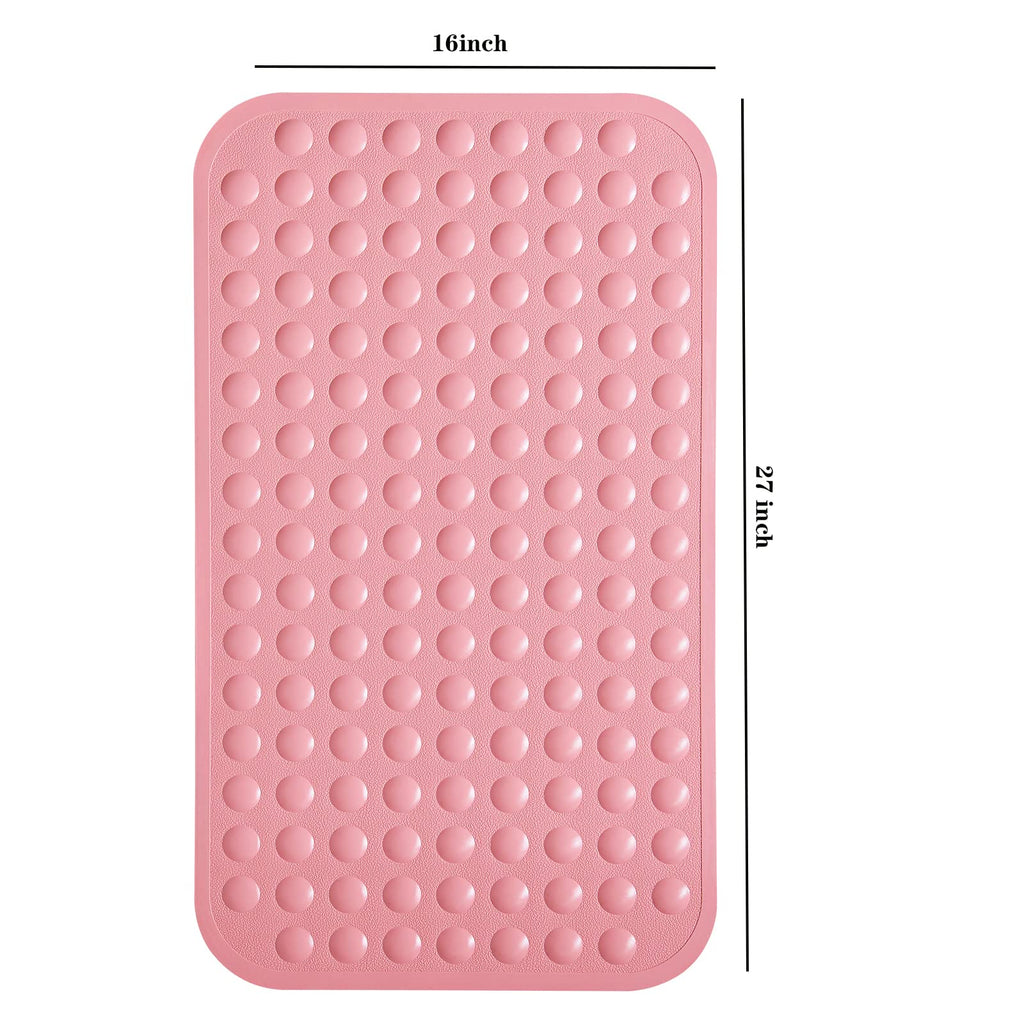 Yanzifly Bathtub Mat Non Slip Bath Mat for Tub Silicone Soft & Safe, Bath Tub Mat Non Slip Shower Mats, Suction Cups Bath Tub Anti Slip Matt for Kids Elderly Non Toxic, Machine Washable - Pink