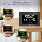LXBYJKJ 7 Inch Digital Clock with Day and Date for Elderly Alzheimer's Dementia Clock Customizable Alarms and Medicine Reminders 3 Display Modes Large Font Digital Alarm Clock for Seniors Black