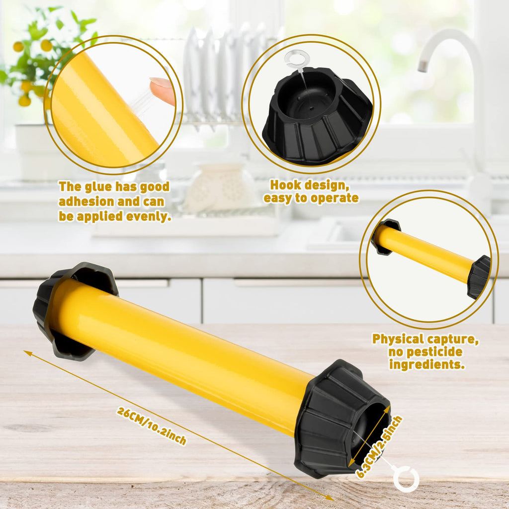 Fly Traps for Indoor Outdoor Hanging Fly Stick Sticky Mosquito Trap Fruit Fly Stick Trap Home Insect Fly Sticky Trap, 10 x 2.5 Inches (12 Pcs)