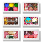 RomanticBaking 100 Pack White 7 x 4 3/8 x 1 1/2inches Cookies Boxes with Window Christmas Bakery Boxes Macaron Boxes Small Treat Boxes Chocolate Truffle Boxes