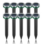 Mole Repellent 10 Pack Solar Snake Repellent for Yard Powrful Squirrel Gopher Repellent Mole Deterrent for Yard Ultrasonic Mole Repeller Solar Powered Pest Control Ultrasonic Rodent Repellent