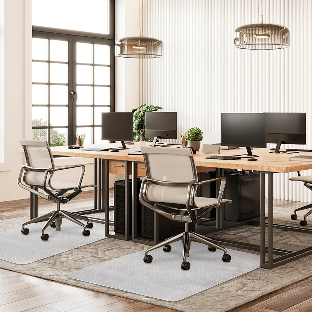 SHAREWIN Office Chair Mat for Carpet Floors, 48" x 30" Clear Desk Chair Mats for Low Pile Carpeted Protector, Sturdy PVC Computer Chair Mats Anti-Slip and Easy to Clean for Home & Office