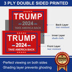 Trump 2024 Flag 3x5 Outdoor Double Sided - 3 Ply Red Take America Back 2024 Donald Trump Flags for Outside Indoor Outdoor Patriotic Decorations - Heavy Duty President Trump Flag with 2 Brass Grommets