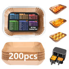 200PCS Air Fryer Liners for Ninja: Higher Non-Stick Disposable Parchment Paper Liner for Ninja DZ201/DZ401 Dual Airfryer Baking - Food Grade Ninja Air fryer Accessories (Rectangle - 8.6 x 5.5 inch)