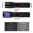 Zoomable LED Flashlights with 5 Modes 2Pack Christmas Stocking Stuffers Birthday Gifts for Men Him Dad Included Batteries Bright Tactical Torch High Lumens Outdoor Fishing Hiking Camping Essentials