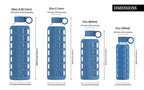 purifyou Premium 40/32 / 22/12 oz Glass Water Bottles with Volume & Times to Drink, Silicone Sleeve & Stainless Steel Lid Insert, Reusable Bottle for Fridge Water, Juice (32oz Chinese Porcelain)