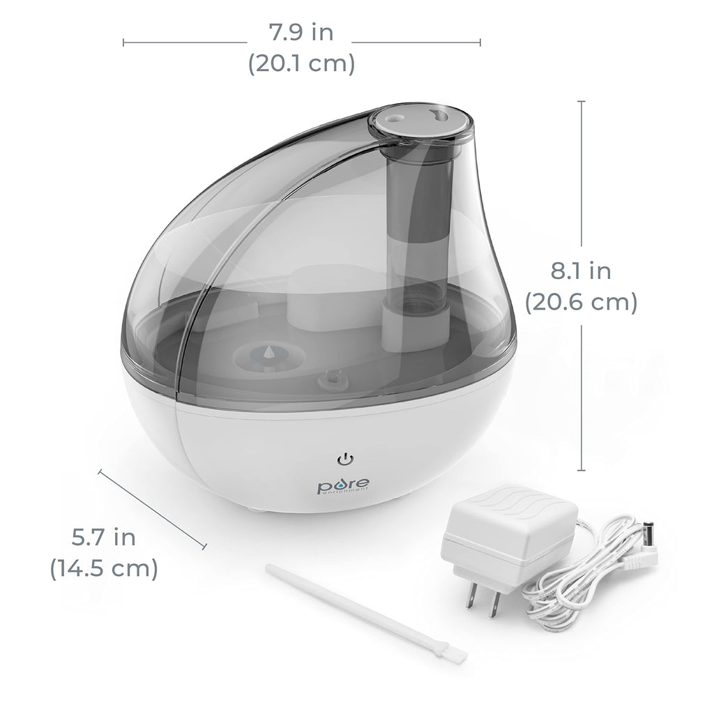 PURE ENRICHMENT® MistAire™ Silver MistAire Silver Ultrasonic Cool Mist Humidifier 1.5 L