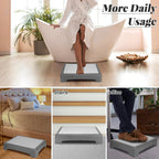 RayLove Mobility One Step Stool for Adults & Seniors, Non-Slip Bathroom Step Stool, Indoor/Outdoor Portable Stair Assist, Platform Step for Office, Kitchen, Cars and Bedroom, 400lbs Capacity, Grey