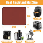 Amerbro Heat Resistant Mats for Countertop - Fireproof 16x24in Heat Resistant Mats for Air Fryer - Kitchen Countertop Protector for Air Fryer, Coffee Maker, Stand Mixer, Toaster, Oven 2PCS - Red