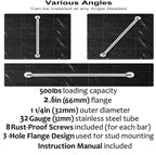 2 Pack 24 Inch Shower Grab Bar, iMomwee Chrome Stainless Steel Bathroom Grab Bar Handle, Bathroom Shower Balance Bar,Safety Hand Rail Support,Handicap Elderly Senior Assist Bath Handle(1.25" Diameter)
