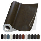 Lifeshoon Leather Repair Patch, 17X79 Inch Glossy Self Adhesive Leather Repair, Large Vinyl Patch Tape for Couches, Furniture, Car Seats, Cabinets, Wall, Handbags （17X79 Inch, Dark Brown）