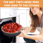 RICHSC-PAN Deep Tart Pan, 9.5 x 2.2 Inches Non-Stick Tall Tart Pan Bottom Can Be Removed. Suitable for Making Various Pies, Tarts and Quiche. Easy to Clean is the Choice for Home Baking