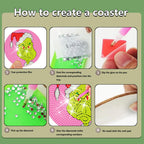 8 Pcs Diamond Art Coasters Kits with Holder DIY Christmas Diamond Art Coaster Non Slip Coaster for Adults Xmas Holiday Diamond Kits Supplies