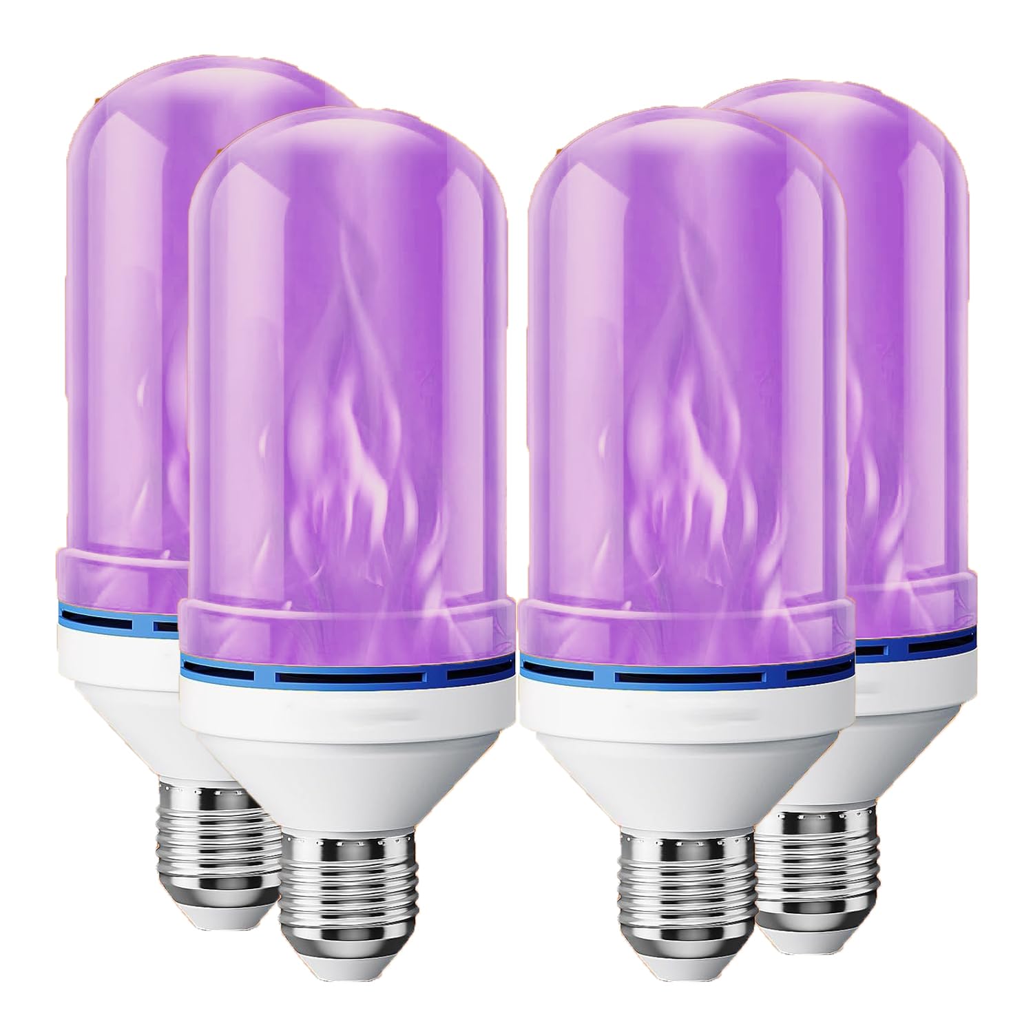 LeiNetfor Upgraded LED Flame Light Bulbs, 4-Mode Flickering Light Bulbs with Gravity Sensor, E26 Fire Light Bulb for Porch Party Patio Home Halloween Christmas Indoor Outdoor (Purple, 4)