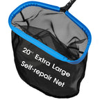 TidyMister 20'' Self-Repair Pool Skimmer Net Pool Cleaning Net with Heavy Duty Nylon Mesh, Aluminum Frame, Deep Debris Bag, for Above Ground Pool In-ground Pool Leaf Rake Net (Without Pole)