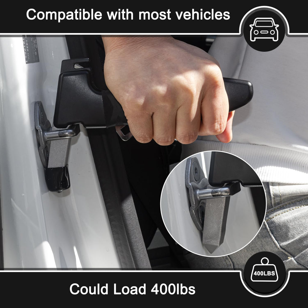 2 Pack Car Door Handle Assist for Elderly – 3-in-1 Car Handle Assist Auto Cane with Seat Belt Cutter & Window Breaker Car Door Latch Handle for Safe Entry/Exit Car for Seniors & Handicapped (2 Pack)