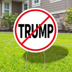 Probsin Anti Trump Yard Sign with Metal Stakes Double Sided 14" x 14" No Trump Here Signs Outdoor Decorations for Indoor Outdoor Lawn, Garden, Window, Party Supplies