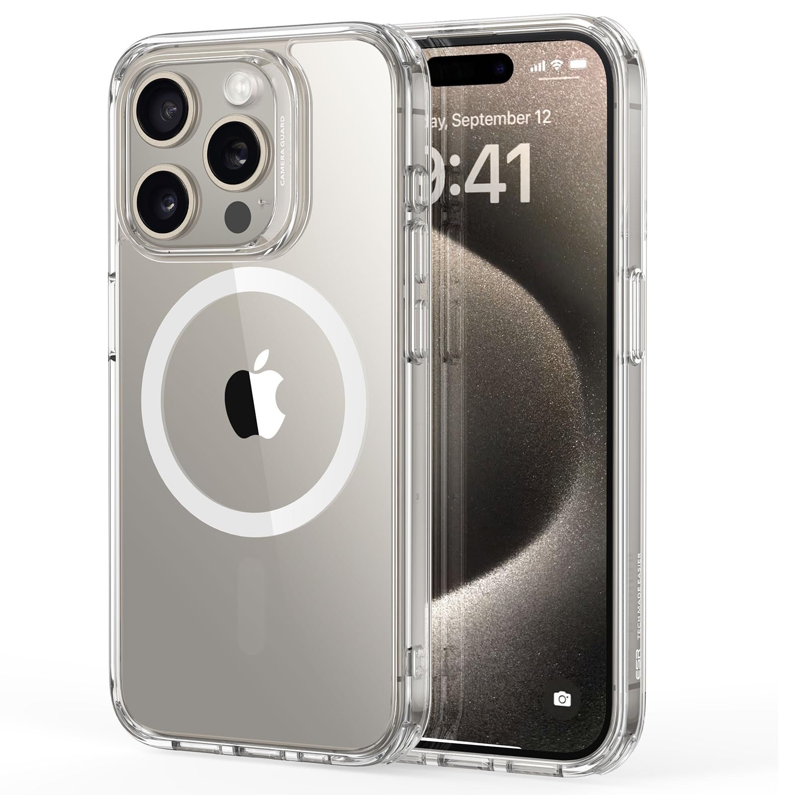 ESR for iPhone 15 Pro Max Case, Compatible with MagSafe, Military-Grade Protection, Yellowing Resistant, Scratch-Resistant Back, Magnetic Phone Case for iPhone 15 Pro Max, Classic Series, Clear