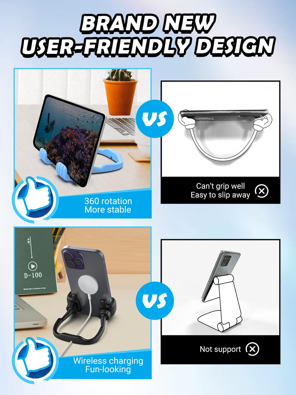 Stocking Stuffers for Adults Teens Boys Girls Mens Gifts for Kids Christmas: Thumbs Up Lazy Phone Stand for iPhone Cell Phone Holder Funny Gifts for Teenage Women Wife Gag Cool Gadgets Stuff Ideas