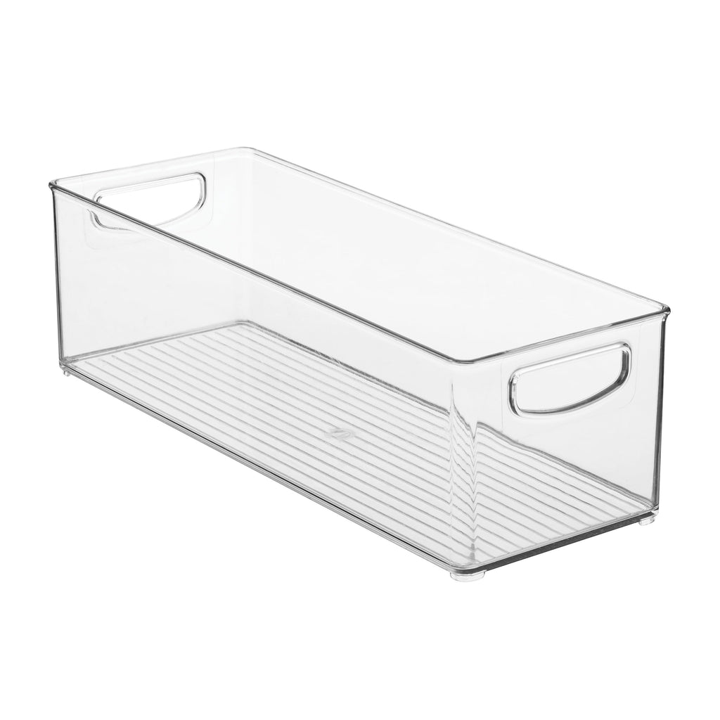 iDesign Plastic Stackable Pantry Bin with Handles, Clear