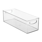 iDesign Plastic Stackable Pantry Bin with Handles, Clear
