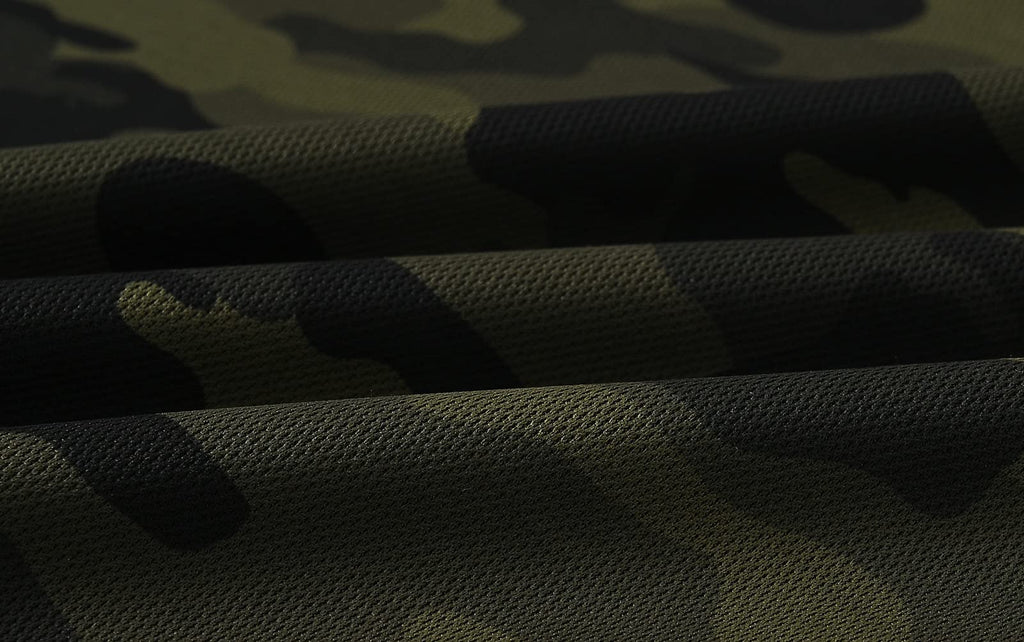 Men's Polo Shirts Short Sleeve Quick Dry Outdoor Golf Sports Shirts with Pocket Regular Polo T-Shirt Camo Army Green XL