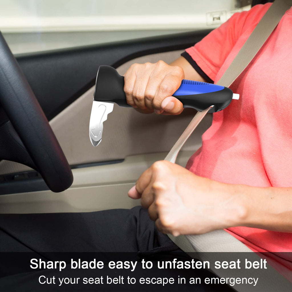 byojia 5 in 1 Vehicle Support Handles Elderly Portable Automotive Door Assist Handles Multifunction Car Handle for Elderly and Handicapped (Blue-with Nylon Handle)