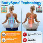 TOP COMFORT Seat Cushion, BodySync™ Technology with Non-Slip Gel & Memory Foam for Tailbone, Sciatica & Back Pain Relief, Office Chair Cushion, Car Seat Cushions for Driving (Dark Grey Blue)