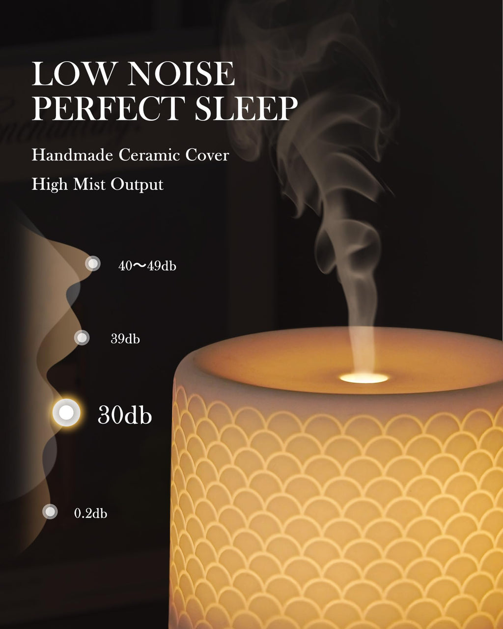 Essential Oil Diffuser, Ceramic Diffuser for Essential Oil Large Room Diffusers,Ultrasonic 280ml Aromatherapy Diffuser with Essential Oil, Bedroom Vaporizer Cool Mist Humidifier for Home Office