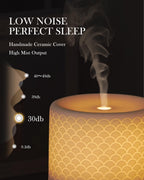 Essential Oil Diffuser, Ceramic Diffuser for Essential Oil Large Room Diffusers,Ultrasonic 280ml Aromatherapy Diffuser with Essential Oil, Bedroom Vaporizer Cool Mist Humidifier for Home Office