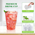 Vplus 2000 Pack 7 OZ Clear Plastic Cups, Disposable Plastic Cups, 7 Ounce Cold Party Drinking Cups for Wedding Thanksgiving Christmas Party