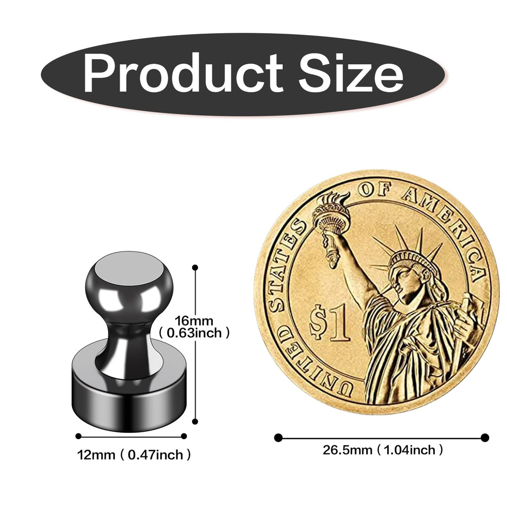 Fridge Magnets 12Pcs Refrigerator Whiteboard Small Strong Magnet Classroom Kitchen Accessories Decorative Locker Set Decor Must Haves Office Calendar Refrigerador Magnetic Cute Crafts Black