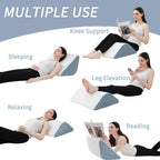 Foamalusion Knee Wedge Pillow Bed Wedge Pillow for Sleeping, Wedge Pillows for After Surgery Leg Pillow for Knee Pain Relief, Back Pain, Sciatica, Hip Support