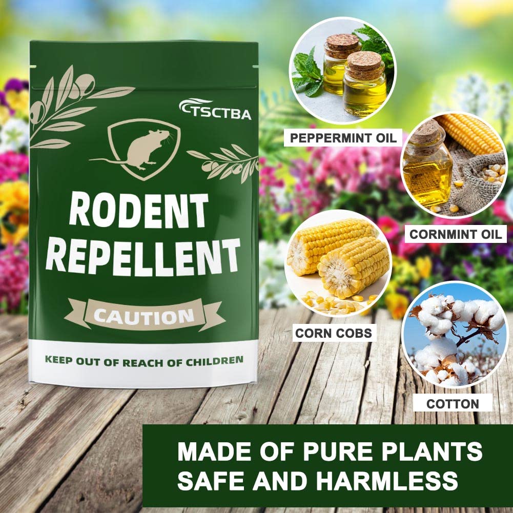 TSCTBA Rodent Repellent, Mouse/Rat Repellent, Mice Repellent for House, Peppermint to Repel Mice, Mouse and Rats, Natural Rodent Repellent Indoor and Outdoor - 8P