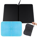 Portable Gel Seat Cushion,15.7'' x 10.6''Foldable Breathable Travel Thick Gel Seat Cushion for Office Chair, Car Seat, Wheelchair,Relief Long Sitting, Travel, Sciatica, Coccyx Pain