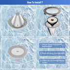 2025 Upgraded Pool Light Bulb, 120V 90W Color LED Pool Lights for Inground Pools, RGB Color-Changing & Remote Control, Enhanced Signal Coverage, E26/E27 Replacement for Pentair & Hayward, Matte Black