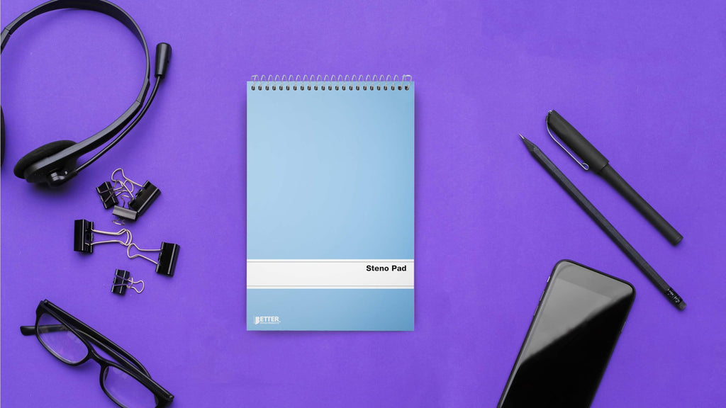 Steno Pads Spiral 6x9, 10 Pack, Gregg Ruled, 80 Sheets, Assorted Pastel Covers, Steno Notebooks Top Spiral for Note Taking