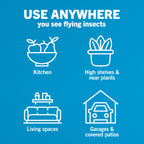 Safer Home Catch 360° Cordless Flying Insect Trap, UV LED Light, Chemical-Free, 10 Day Rechargeable Battery, Effective Fruit Fly Traps for Indoors, Gnat Traps for House Indoor, 1 Device + 6 Glue Cards