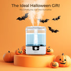 6L Humidifiers for Bedroom Large Room Home, CHIVALZ Cool Mist Top Fill Humidifiers for Baby Nursery and Plants, 26dB Quiet, Nightlight, Up to 50 Hours, Oil Diffuser 1 Pack + 2 Mist Outlets White