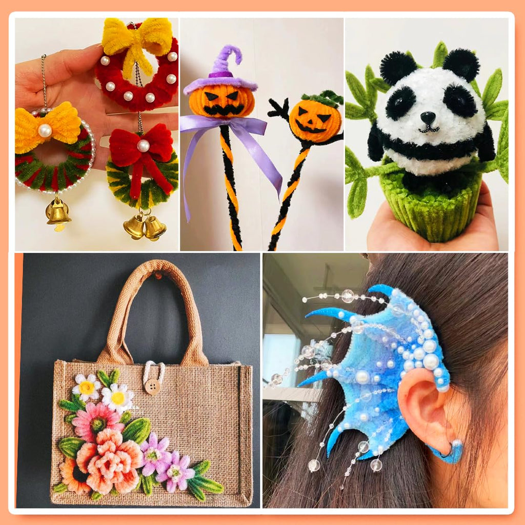 GAGANIU 500pcs Pipe Cleaners, Pipe Cleaners for Crafts, Craft Supplies Multicolor Chenille Stems for Art&Craft Christmas DIY Projects(12inch*6mm,20colors)