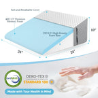 Forias Wedge Pillow for Sleeping,10" Bed Wedge Pillow for After Surgery,Acid Reflux,Snoring,Memory Foam Top Triangle Pillow Wedge with Breathable Removable Cover