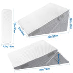 YIHATA Bed Wedge Pillow for Sleeping, Memory Foam Wedge Pillow Set for Post Surgery 12 Inch Adjustable Triangle Pillow Wedge with Washable Cover for Legs, Back Pain, Snoring, Alleviate Acid Reflux