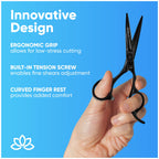 Equinox Professional Razor Edge Series Barber Hair Cutting Scissors - Japanese Stainless Steel Salon Scissors - 6.5” Overall Length - Fine Adjustment Tension Screw - Premium Shears for Hair Cutting