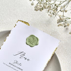 UNIQOOO Wax Seal Stickers - Eucalyptus Wedding Invitation Envelope Seal Stickers, 100 Pcs Self- Adhesive Sage Green Stickers, Perfect for Invitation, Christmas, Gift Wrapping, Party